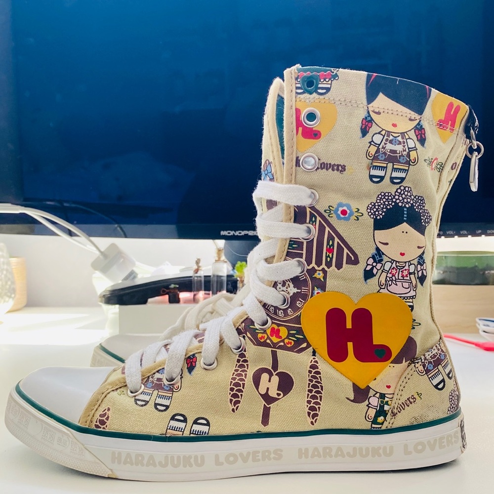 Harajuku Lovers 7 1/2 high tops. Worn only 2 times